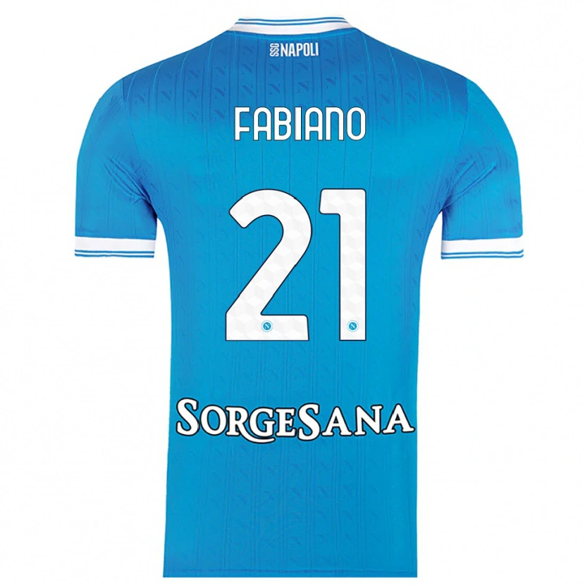 Danxen Hombre Camiseta Francesca Fabiano #21 Azul Cielo Blanco 1ª Equipación 2025/26 La Camisa