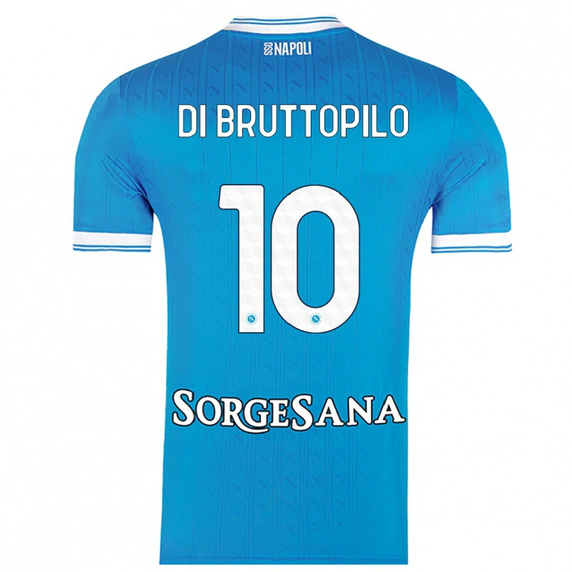 Danxen Hombre Camiseta Giuseppe Ambrosino Di Bruttopilo #10 Azul Cielo Blanco 1ª Equipación 2025/26 La Camisa