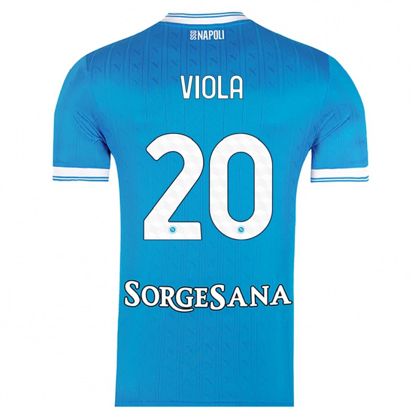 Danxen Hombre Camiseta Nicola Viola #20 Azul Cielo Blanco 1ª Equipación 2025/26 La Camisa