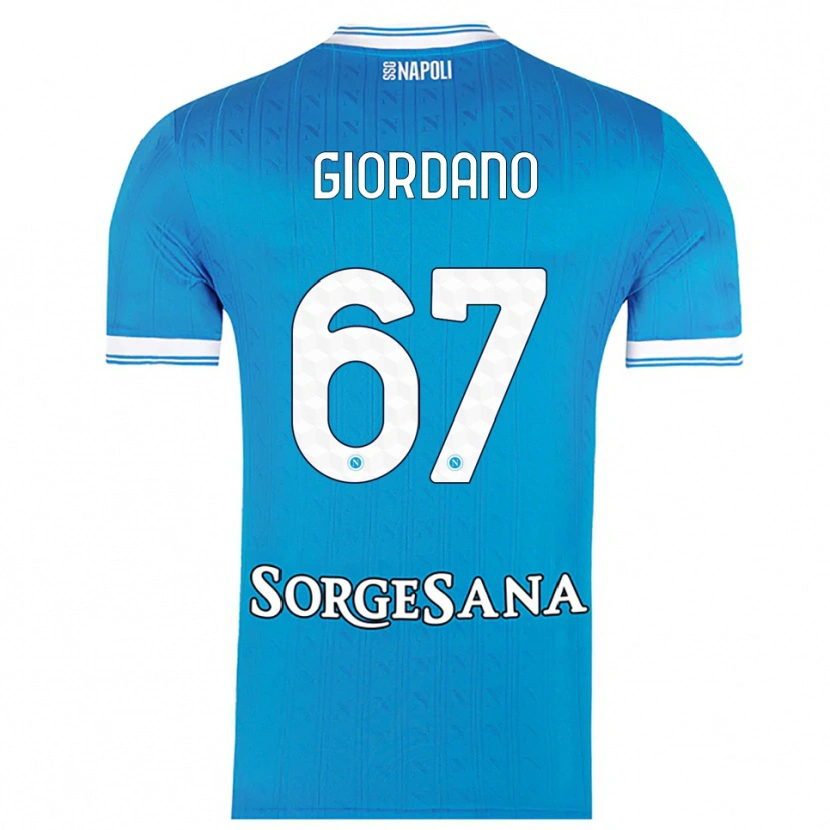 Danxen Hombre Camiseta Michela Giordano #67 Azul Cielo Blanco 1ª Equipación 2025/26 La Camisa