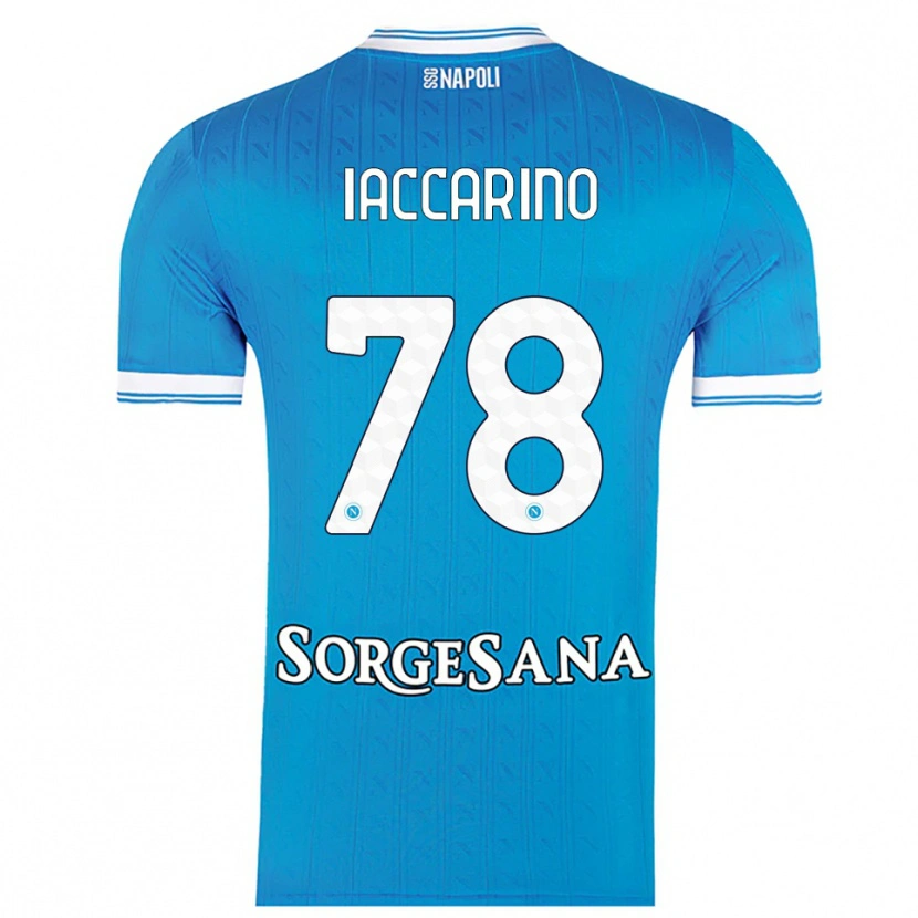 Danxen Hombre Camiseta Gennaro Iaccarino #78 Azul Cielo Blanco 1ª Equipación 2025/26 La Camisa