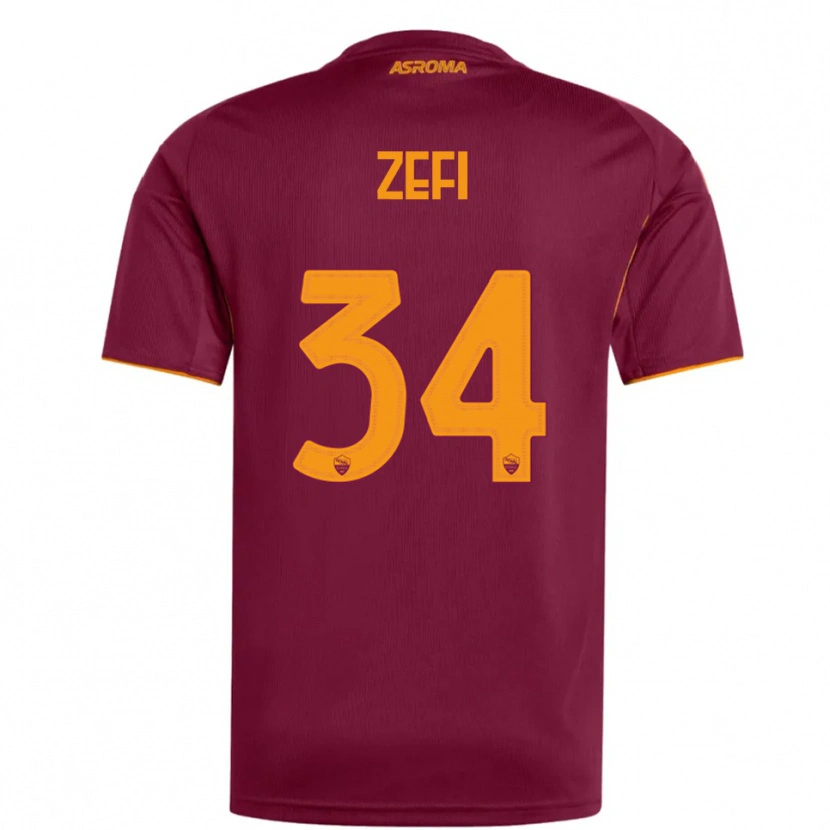 Danxen Hombre Camiseta Kevin Zefi #34 Borgoña Naranja 1ª Equipación 2025/26 La Camisa