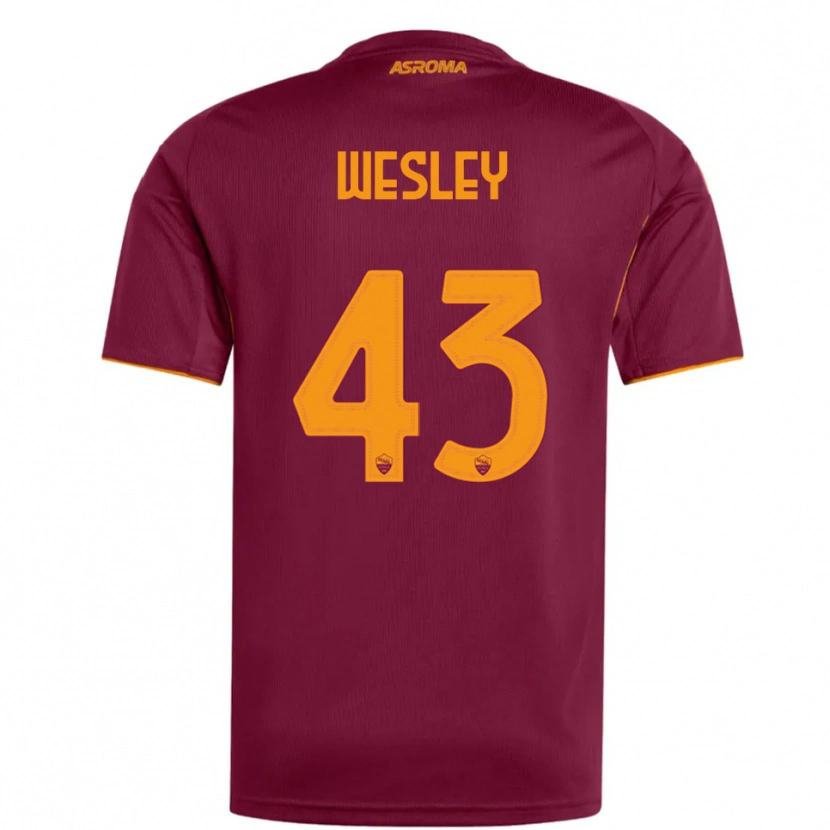 Danxen Hombre Camiseta Wesley #43 Borgoña Naranja 1ª Equipación 2025/26 La Camisa