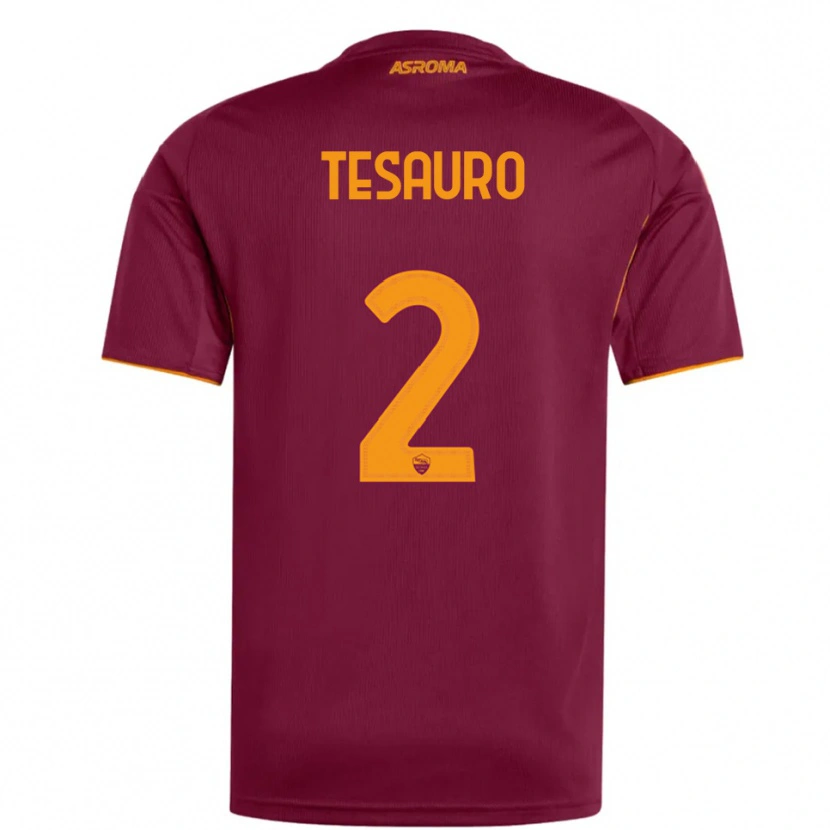 Danxen Hombre Camiseta Emanuele Tesauro #2 Borgoña Naranja 1ª Equipación 2025/26 La Camisa