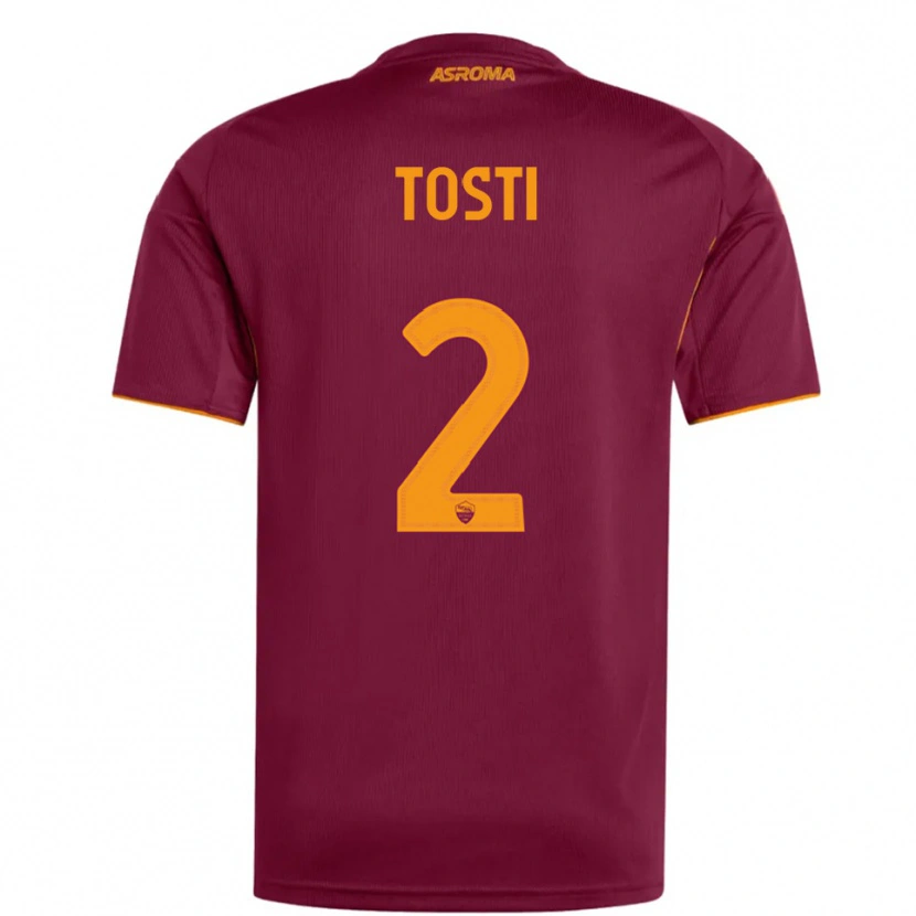 Danxen Hombre Camiseta Alessandro Tosti #2 Borgoña Naranja 1ª Equipación 2025/26 La Camisa
