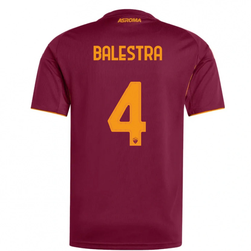 Danxen Hombre Camiseta Christian Balestra #4 Borgoña Naranja 1ª Equipación 2025/26 La Camisa