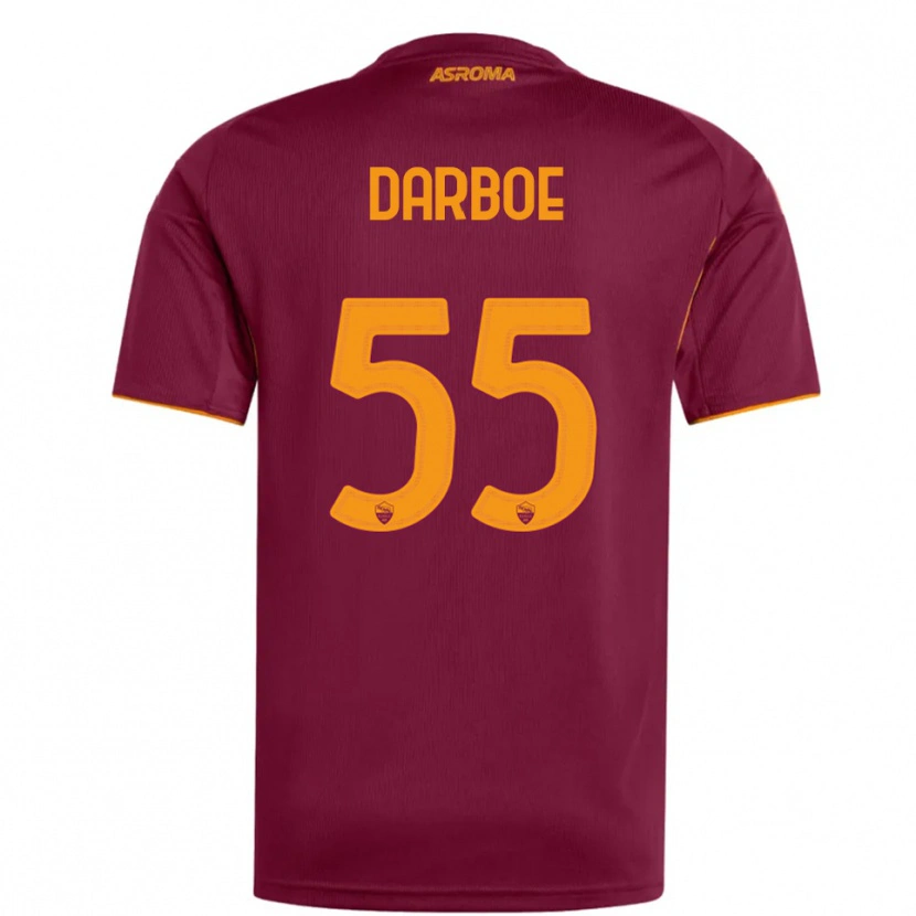 Danxen Hombre Camiseta Ebrima Darboe #55 Borgoña Naranja 1ª Equipación 2025/26 La Camisa