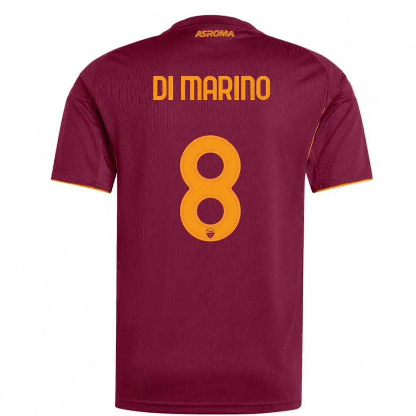 Danxen Hombre Camiseta Baldo Di Marino #8 Borgoña Naranja 1ª Equipación 2025/26 La Camisa