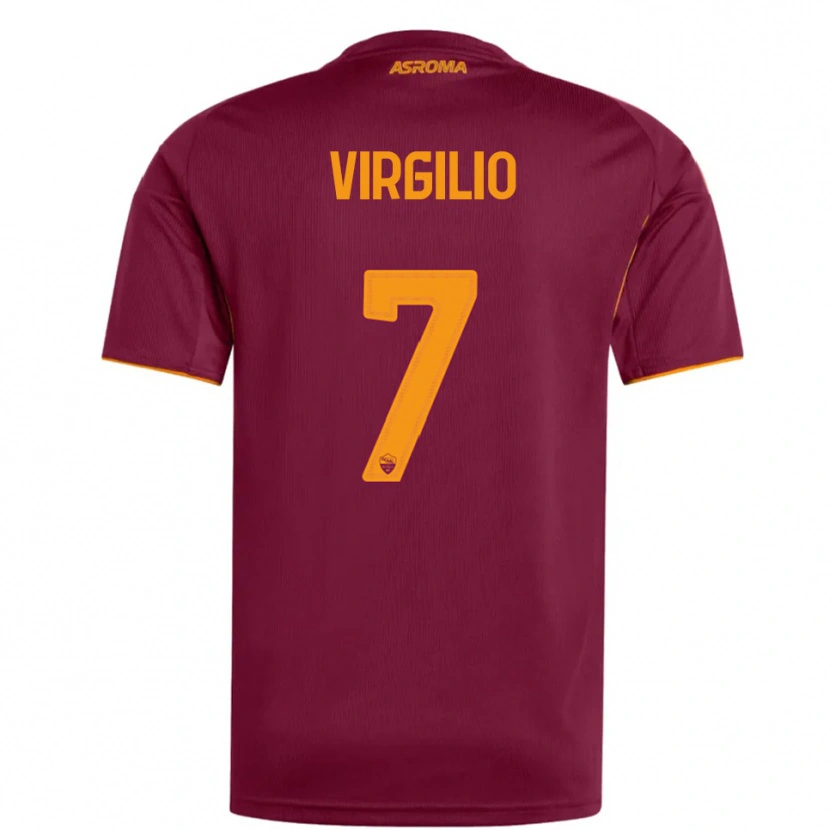 Danxen Hombre Camiseta Cristian Virgilio #7 Borgoña Naranja 1ª Equipación 2025/26 La Camisa