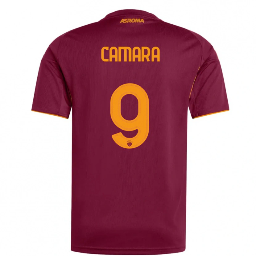 Danxen Hombre Camiseta Mandjou Camara #9 Borgoña Naranja 1ª Equipación 2025/26 La Camisa