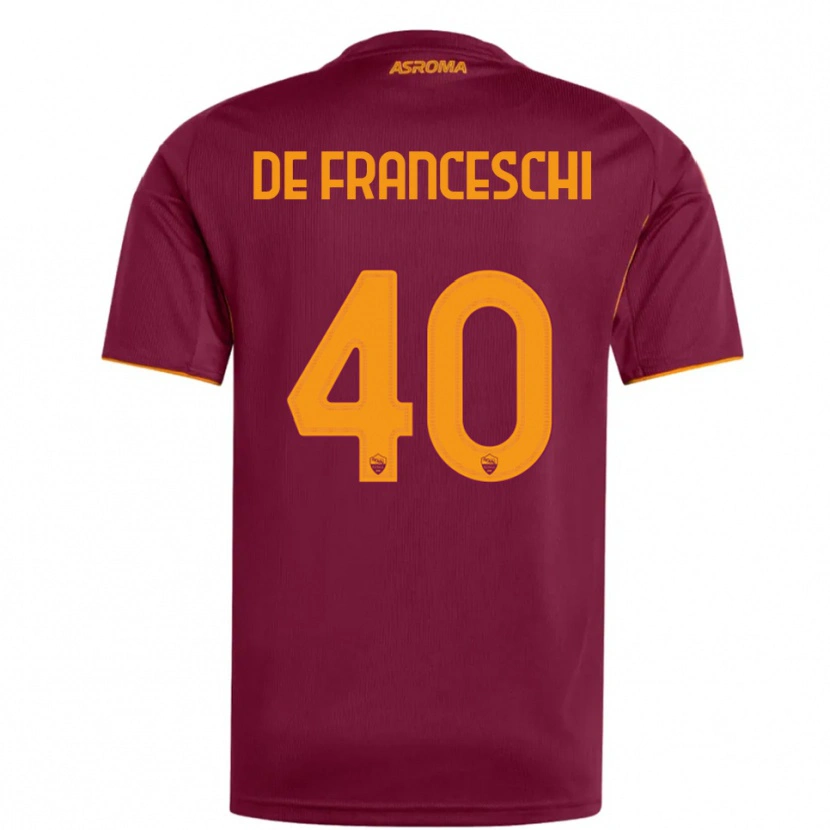 Danxen Hombre Camiseta Leonardo De Franceschi #40 Borgoña Naranja 1ª Equipación 2025/26 La Camisa