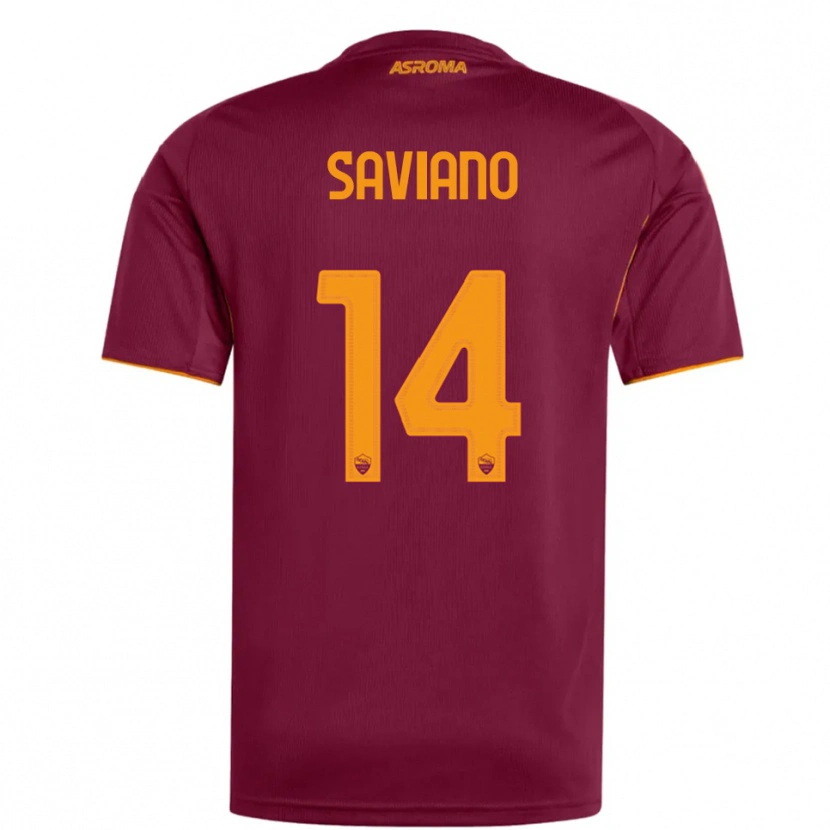 Danxen Hombre Camiseta Giuseppe Saviano #14 Borgoña Naranja 1ª Equipación 2025/26 La Camisa