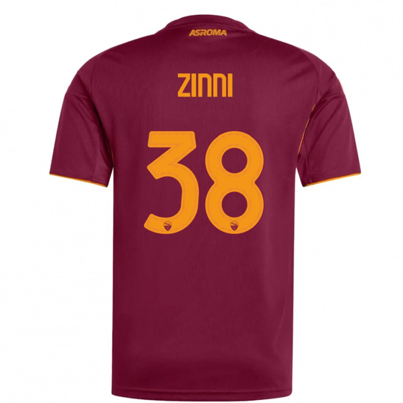 Danxen Hombre Camiseta Raul Zinni #38 Borgoña Naranja 1ª Equipación 2025/26 La Camisa