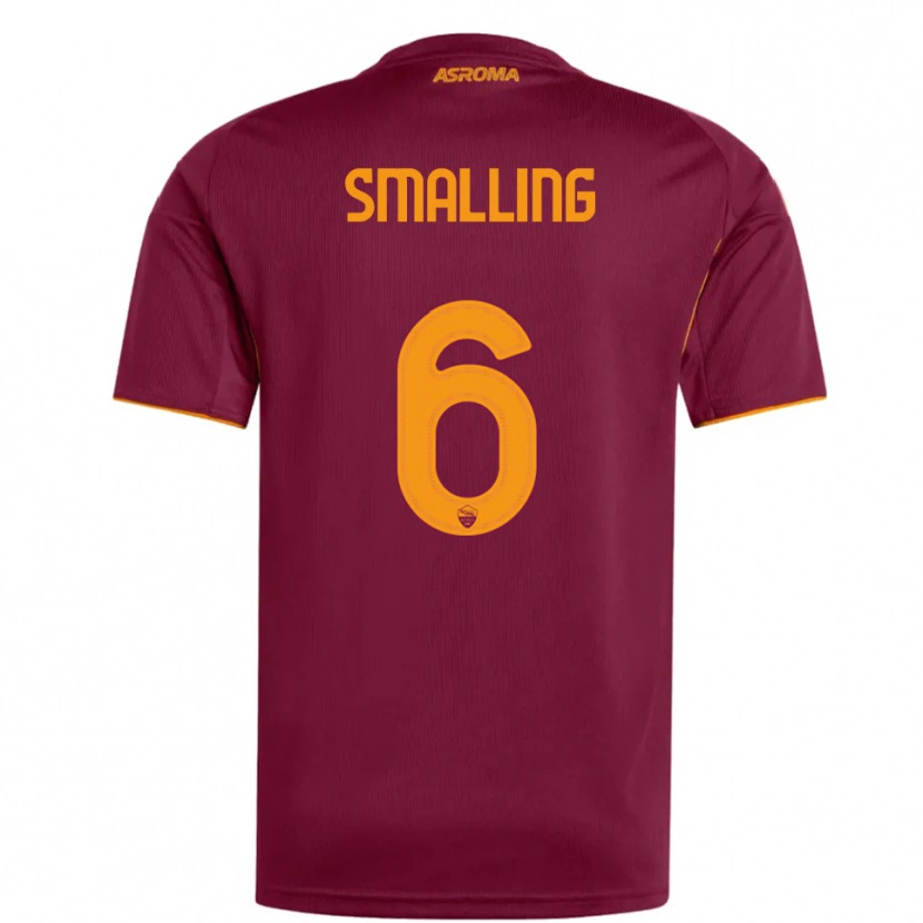 Danxen Hombre Camiseta Chris Smalling #6 Borgoña Naranja 1ª Equipación 2025/26 La Camisa
