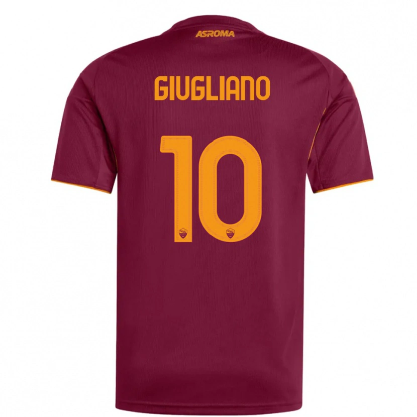 Danxen Hombre Camiseta Manuela Giugliano #10 Borgoña Naranja 1ª Equipación 2025/26 La Camisa