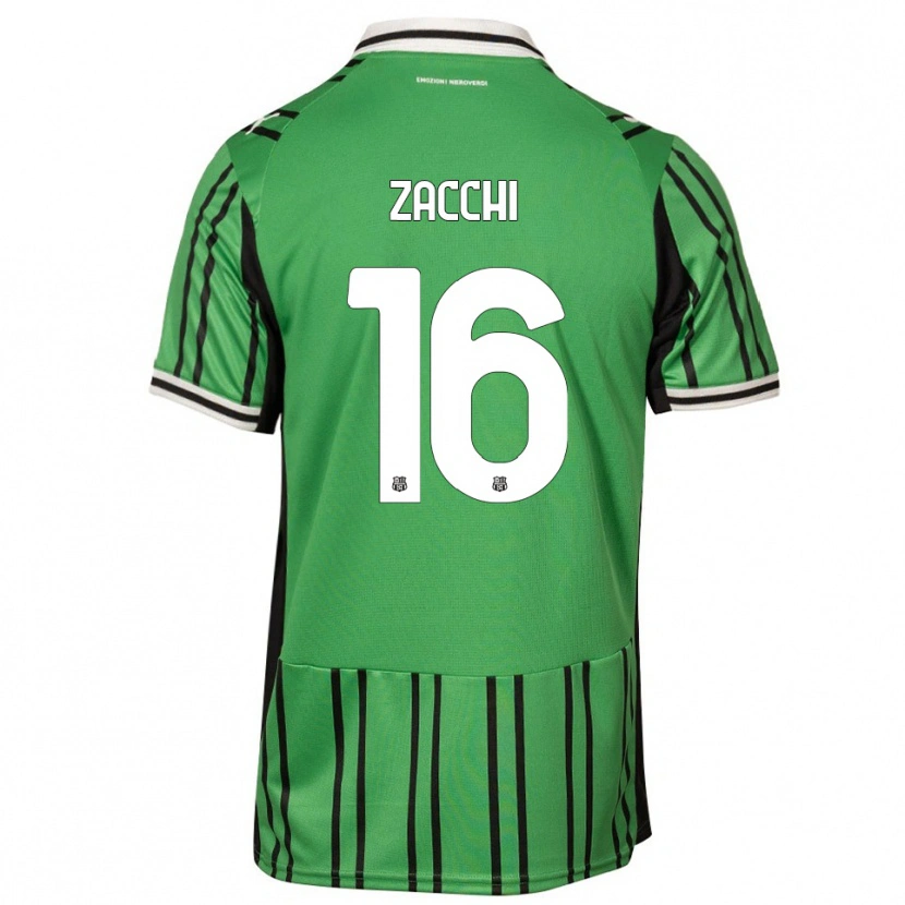 Danxen Hombre Camiseta Gioele Zacchi #16 Verde Negro 1ª Equipación 2025/26 La Camisa
