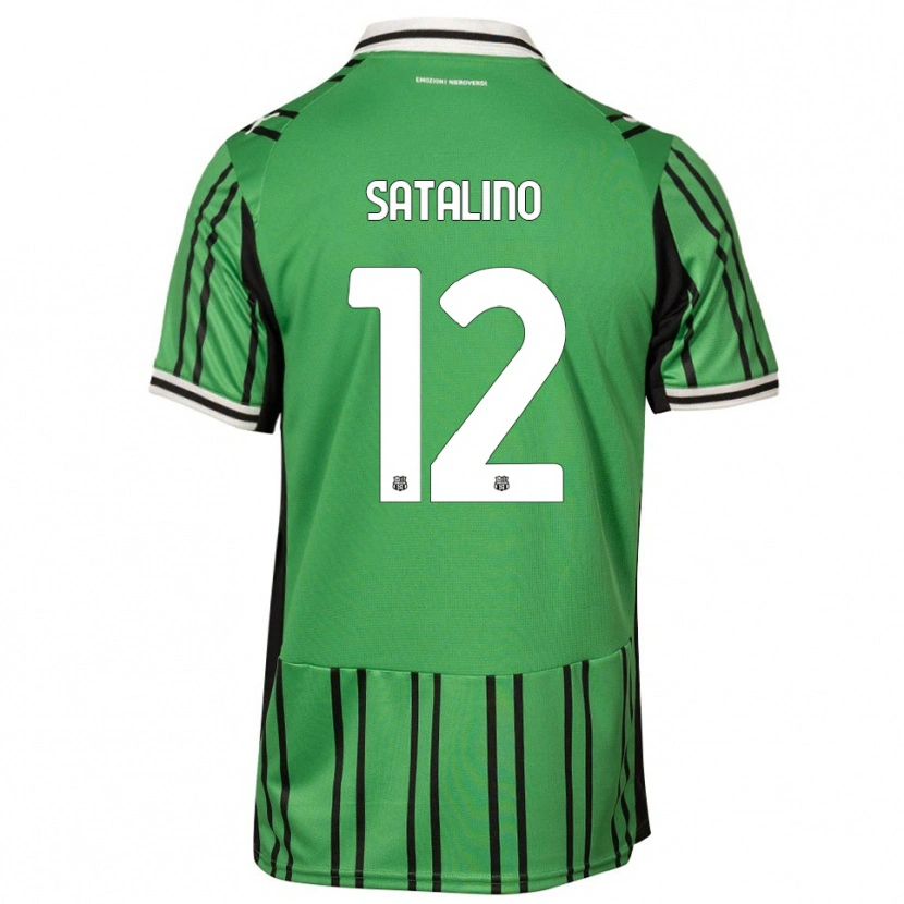Danxen Hombre Camiseta Giacomo Satalino #12 Verde Negro 1ª Equipación 2025/26 La Camisa