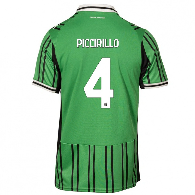 Danxen Hombre Camiseta Michele Piccirillo #4 Verde Negro 1ª Equipación 2025/26 La Camisa