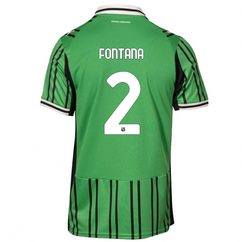 Danxen Hombre Camiseta Fabrizio Fontana #2 Verde Negro 1ª Equipación 2025/26 La Camisa