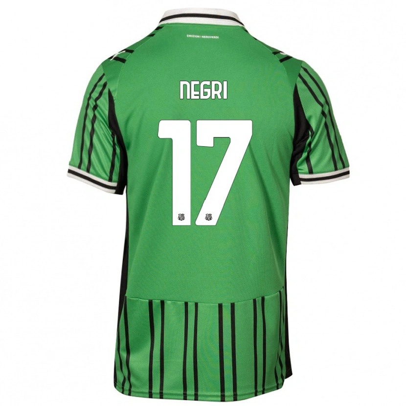 Danxen Hombre Camiseta Gabriele Negri #17 Verde Negro 1ª Equipación 2025/26 La Camisa