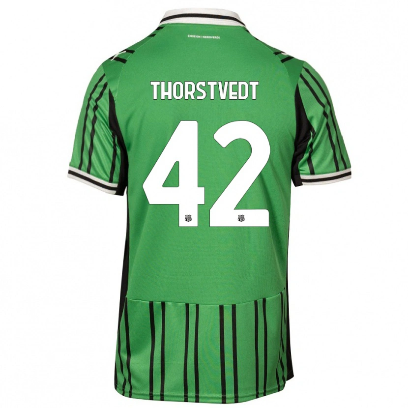 Danxen Hombre Camiseta Kristian Thorstvedt #42 Verde Negro 1ª Equipación 2025/26 La Camisa
