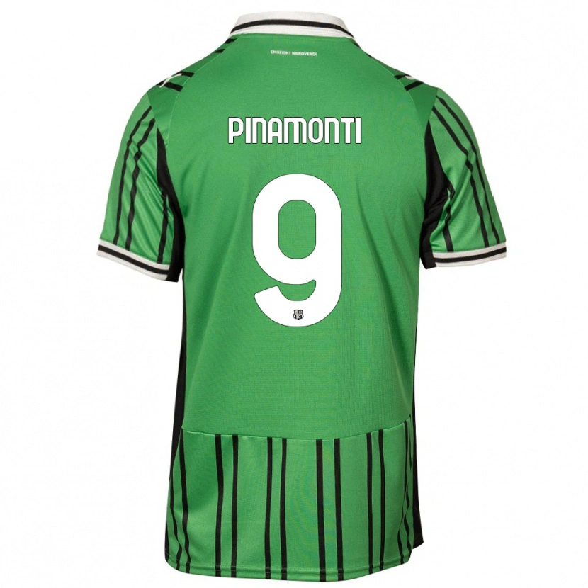 Danxen Hombre Camiseta Andrea Pinamonti #9 Verde Negro 1ª Equipación 2025/26 La Camisa