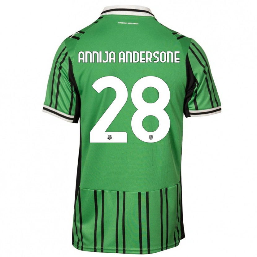 Danxen Hombre Camiseta Gabriela Annija Andersone #28 Verde Negro 1ª Equipación 2025/26 La Camisa