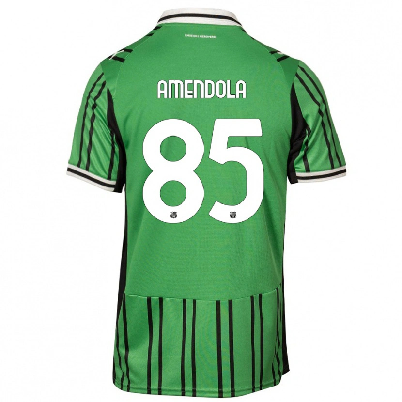 Danxen Hombre Camiseta Catello Amendola #85 Verde Negro 1ª Equipación 2025/26 La Camisa