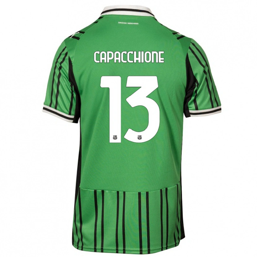 Danxen Hombre Camiseta Cristian Capacchione #13 Verde Negro 1ª Equipación 2025/26 La Camisa
