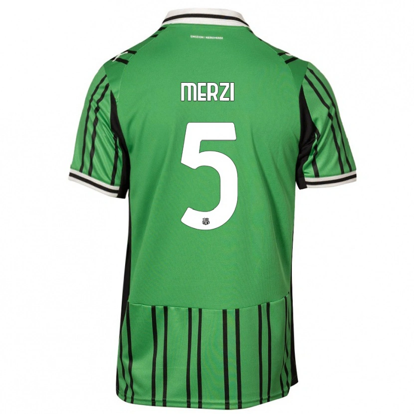 Danxen Hombre Camiseta Matteo Merzi #5 Verde Negro 1ª Equipación 2025/26 La Camisa