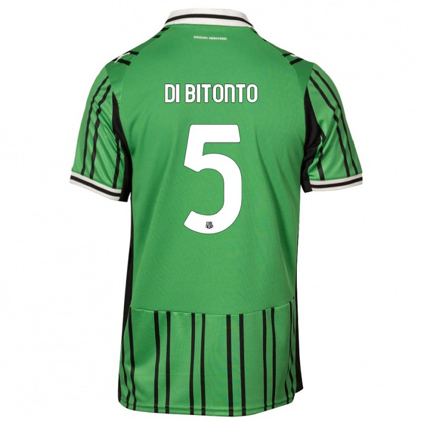 Danxen Hombre Camiseta Alessandro Di Bitonto #5 Verde Negro 1ª Equipación 2025/26 La Camisa