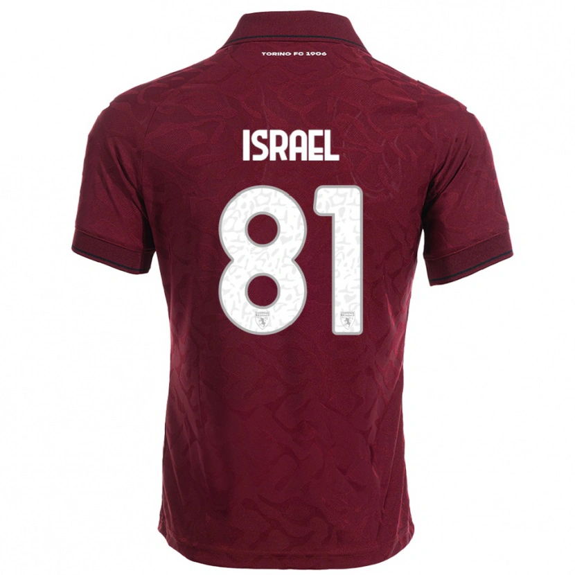 Danxen Hombre Camiseta Franco Israel #81 Borgoña Blanco 1ª Equipación 2025/26 La Camisa