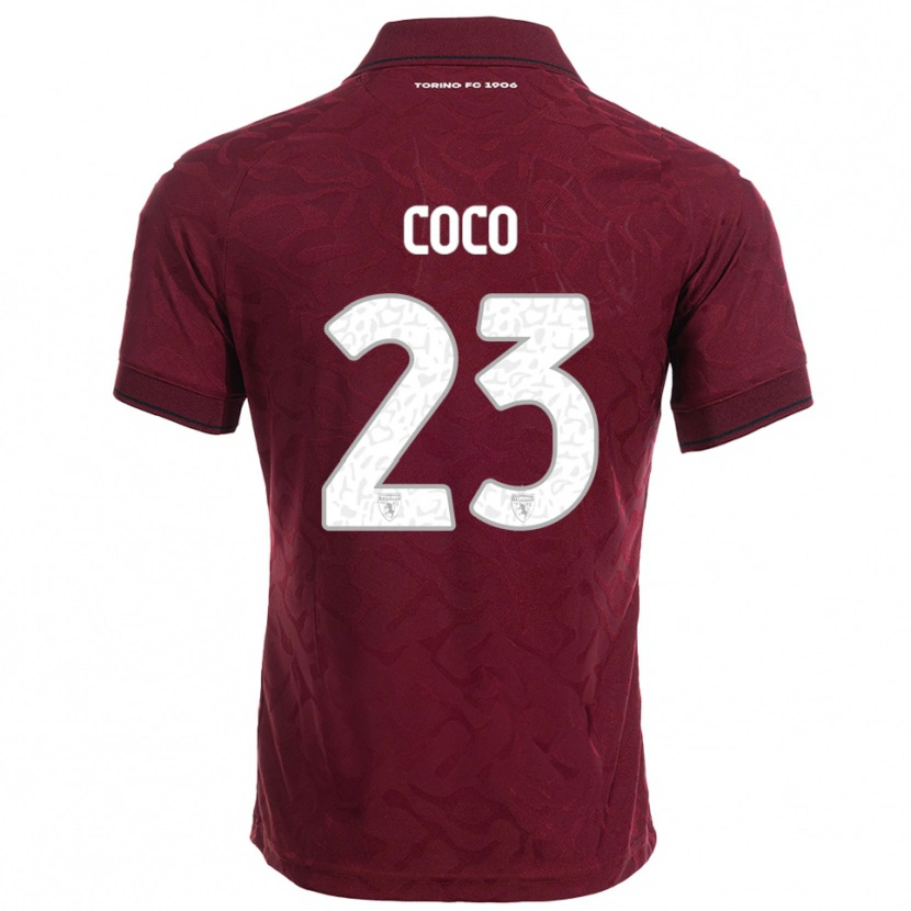 Danxen Hombre Camiseta Saúl Coco #23 Borgoña Blanco 1ª Equipación 2025/26 La Camisa