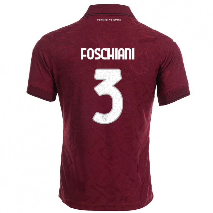 Danxen Hombre Camiseta Francesco Foschiani #3 Borgoña Blanco 1ª Equipación 2025/26 La Camisa