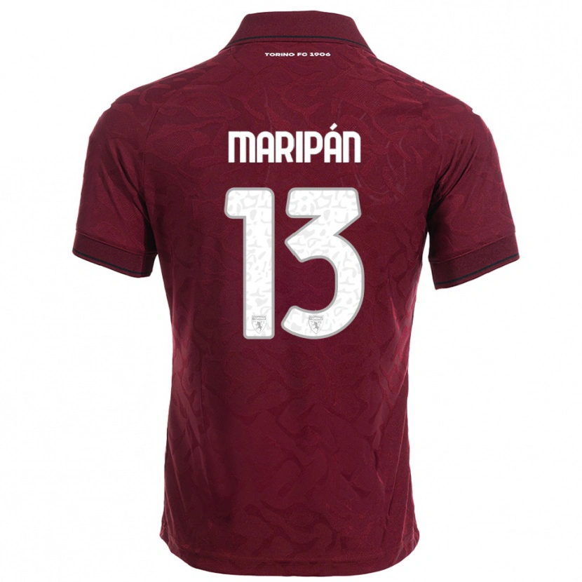 Danxen Hombre Camiseta Guillermo Maripán #13 Borgoña Blanco 1ª Equipación 2025/26 La Camisa