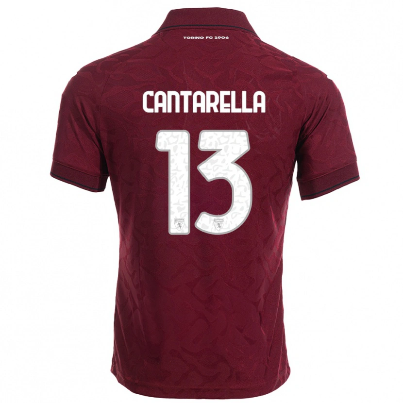 Danxen Hombre Camiseta Luca Cantarella #13 Borgoña Blanco 1ª Equipación 2025/26 La Camisa