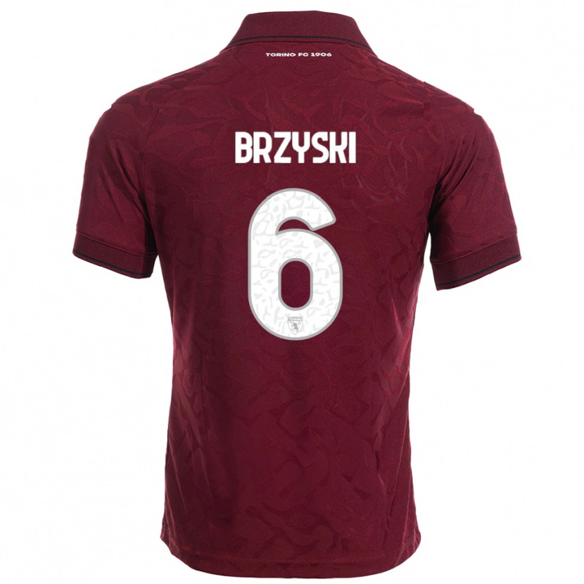 Danxen Hombre Camiseta Igor Brzyski #6 Borgoña Blanco 1ª Equipación 2025/26 La Camisa
