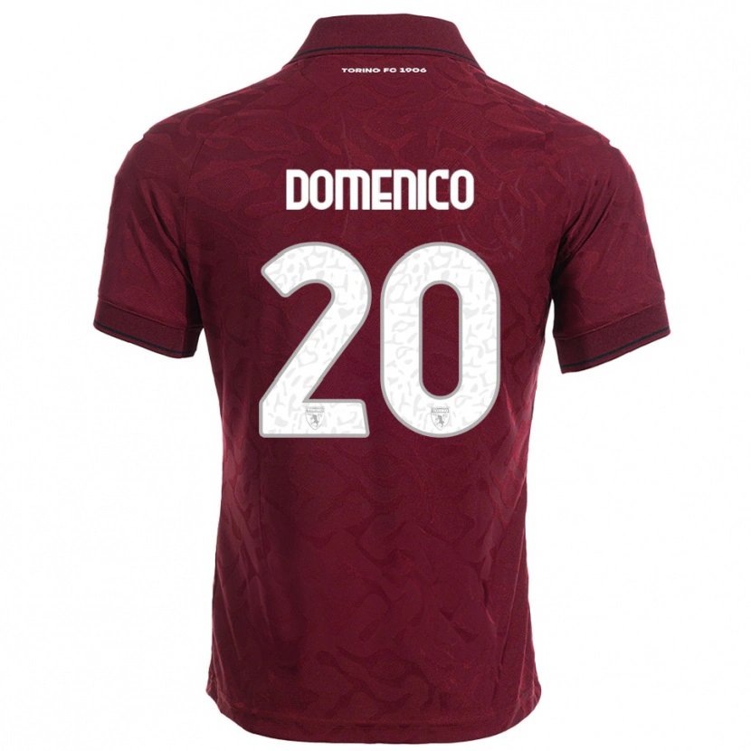 Danxen Hombre Camiseta Domenico Gai #20 Borgoña Blanco 1ª Equipación 2025/26 La Camisa