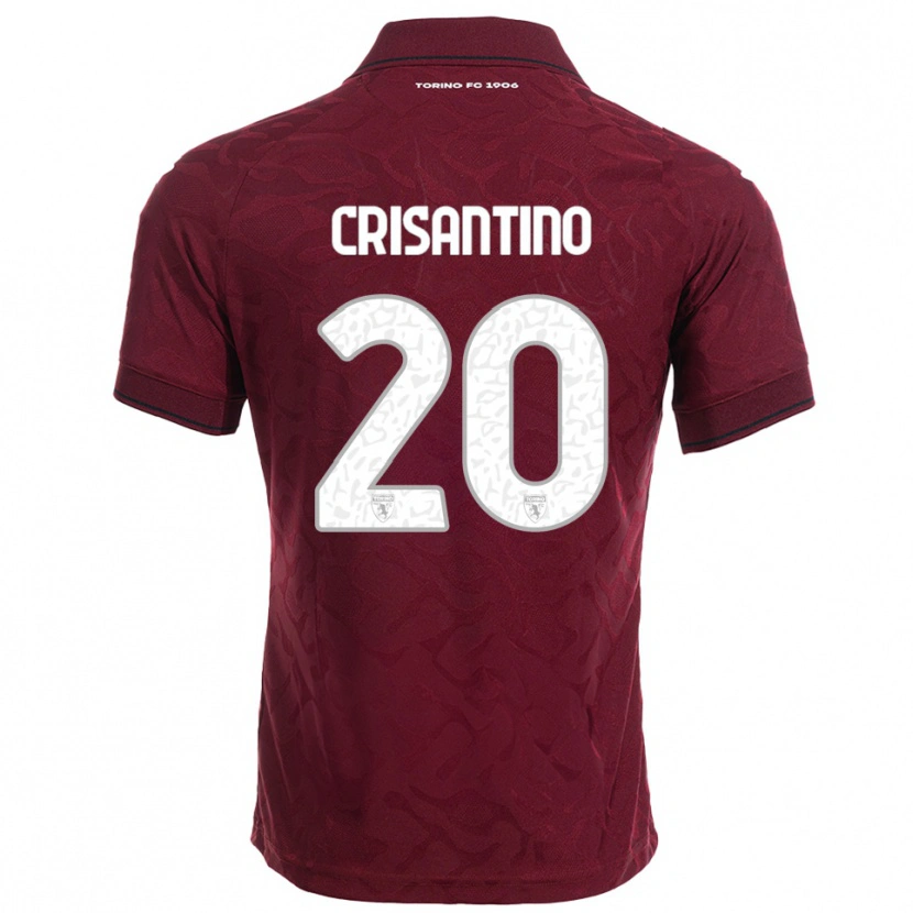 Danxen Hombre Camiseta Giulia Crisantino #20 Borgoña Blanco 1ª Equipación 2025/26 La Camisa