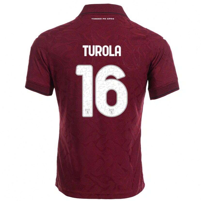 Danxen Hombre Camiseta Cristian Turola #16 Borgoña Blanco 1ª Equipación 2025/26 La Camisa
