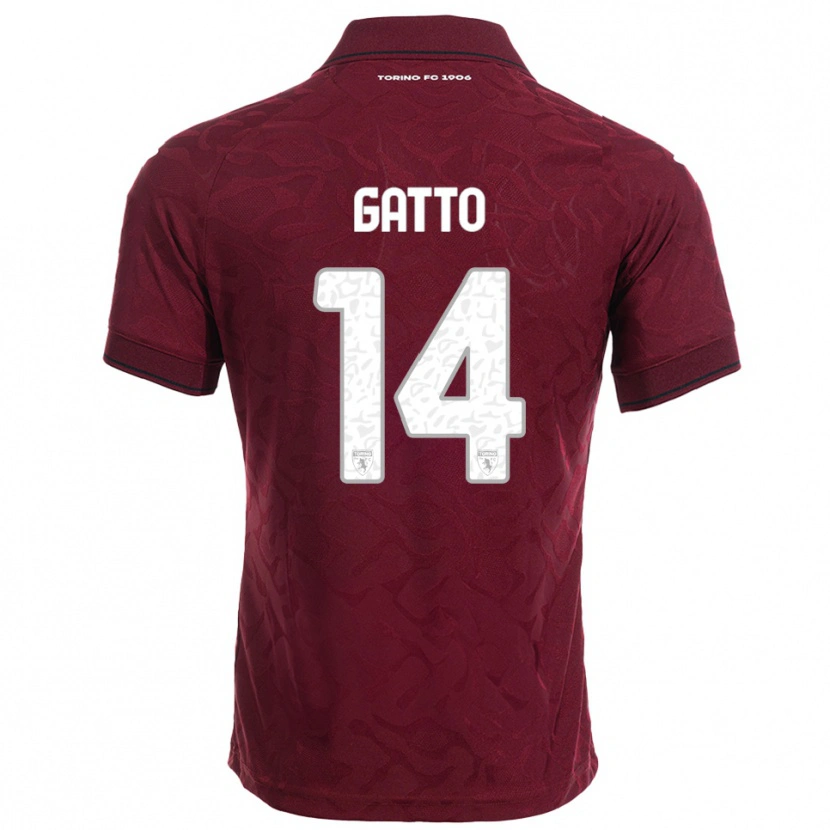 Danxen Hombre Camiseta Tommaso Gatto #14 Borgoña Blanco 1ª Equipación 2025/26 La Camisa