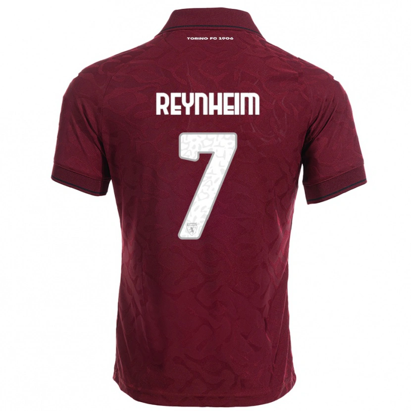 Danxen Hombre Camiseta Dávid Reynheim #7 Borgoña Blanco 1ª Equipación 2025/26 La Camisa