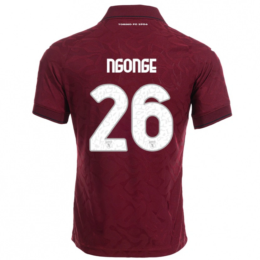 Danxen Hombre Camiseta Cyril Ngonge #26 Borgoña Blanco 1ª Equipación 2025/26 La Camisa