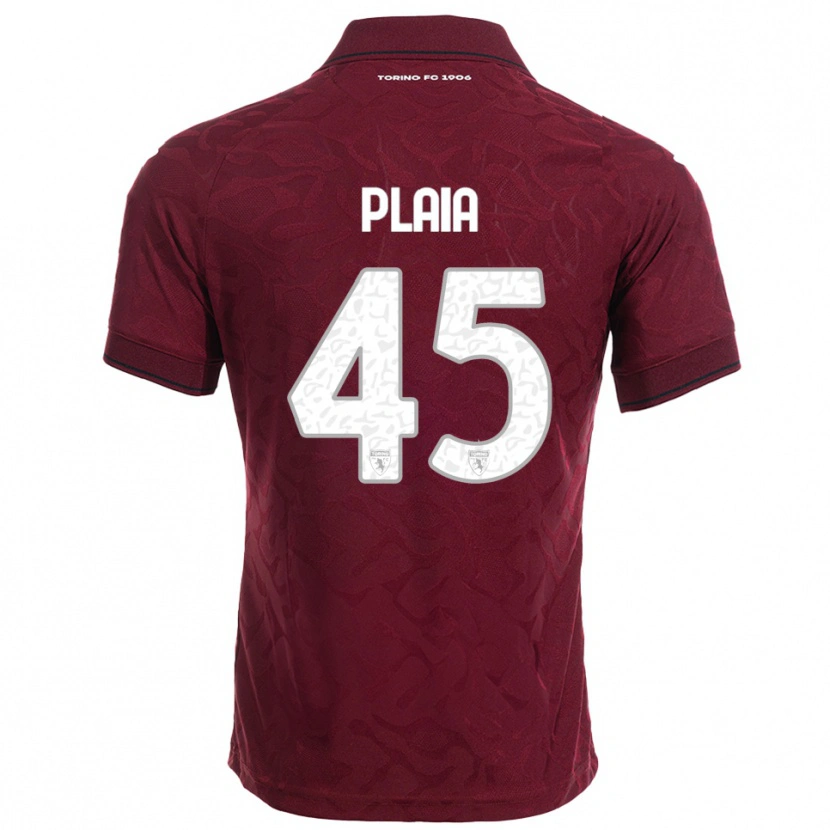 Danxen Hombre Camiseta Francesco Plaia #45 Borgoña Blanco 1ª Equipación 2025/26 La Camisa