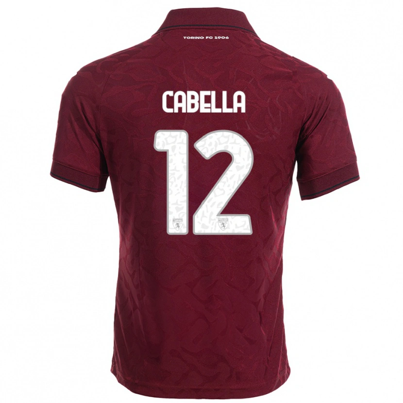 Danxen Hombre Camiseta Matteo Cabella #12 Borgoña Blanco 1ª Equipación 2025/26 La Camisa