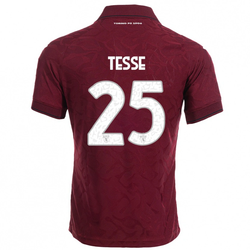 Danxen Hombre Camiseta Manuela Tesse #25 Borgoña Blanco 1ª Equipación 2025/26 La Camisa
