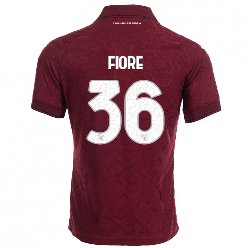 Danxen Hombre Camiseta Jean Fiore #36 Borgoña Blanco 1ª Equipación 2025/26 La Camisa