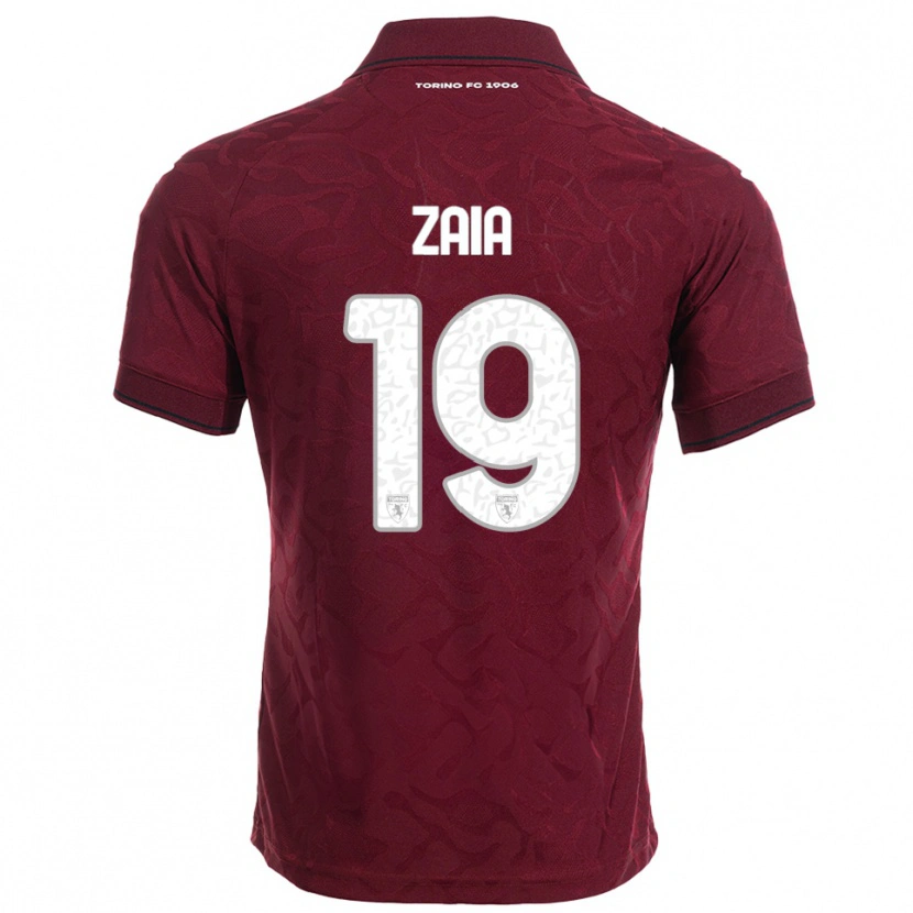 Danxen Hombre Camiseta Edoardo Zaia #19 Borgoña Blanco 1ª Equipación 2025/26 La Camisa