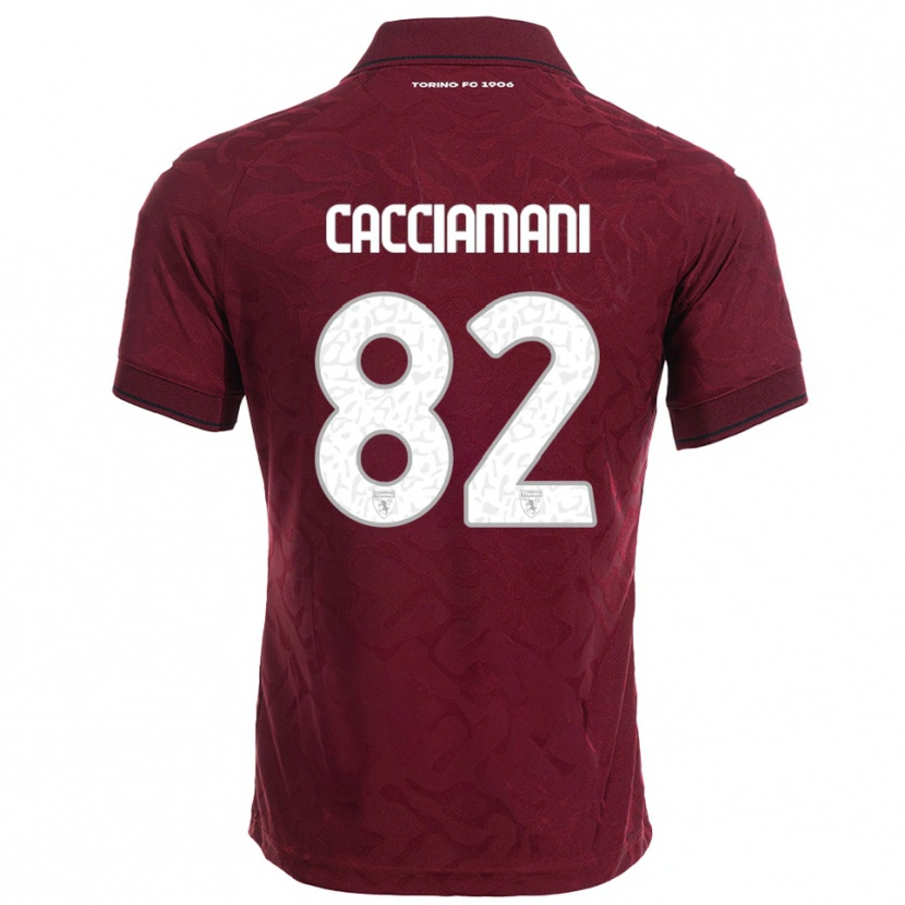 Danxen Hombre Camiseta Alessio Cacciamani #82 Borgoña Blanco 1ª Equipación 2025/26 La Camisa