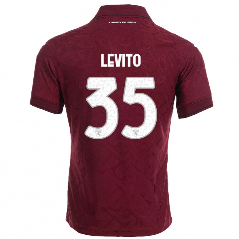 Danxen Hombre Camiseta Isabeau Levito #35 Borgoña Blanco 1ª Equipación 2025/26 La Camisa